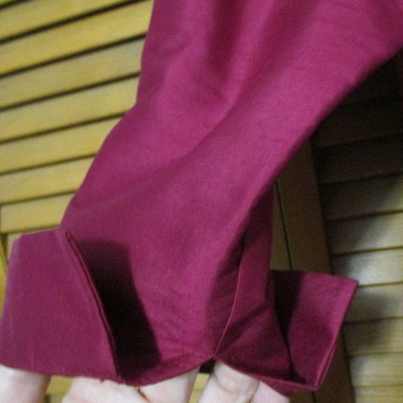Karen Kane top 100% silk tunic cranberry red button down blouse like new size L - Picture 6 of 9
